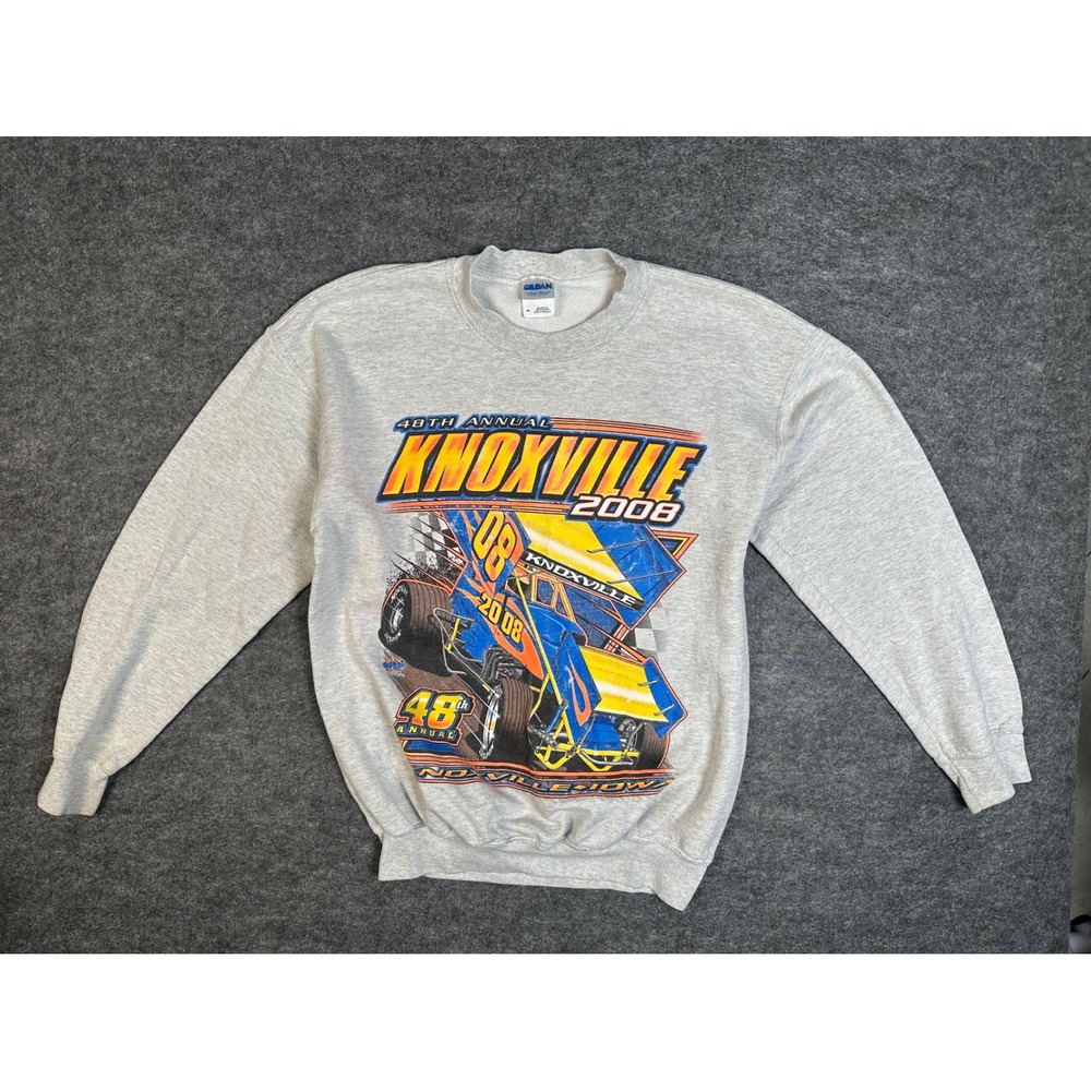 Knoxville 2008 Sprint Car Nationals Sweatshirt Mens M Gray Racing